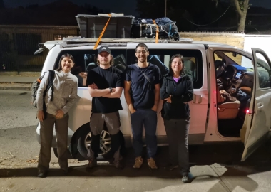 fieldwork team with minibus